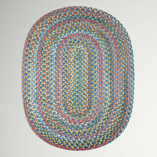 Andover Mills™ Orval Handmade Machine Braided Green/Blue Indoor/Outdoor Rug & Reviews Wayfair